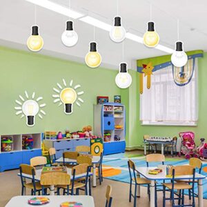 45 Pieces Industrial Chic Light Bulbs Cut-Outs Rustic Colorful Classroom Decor Cutouts with Glue Point Dots for Bulletin Board School Home Birthday Holiday Celebration Farmhouse Party