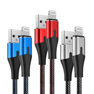 usb iphone charging cord mfi certified 3ft 3pack lightning charger cable 3 ft for apple iphone 13/12/11 pro/max/x/xs/xr/8 plus/7/6/5s/se/5/ipad/air 2/mini 3 foot charge