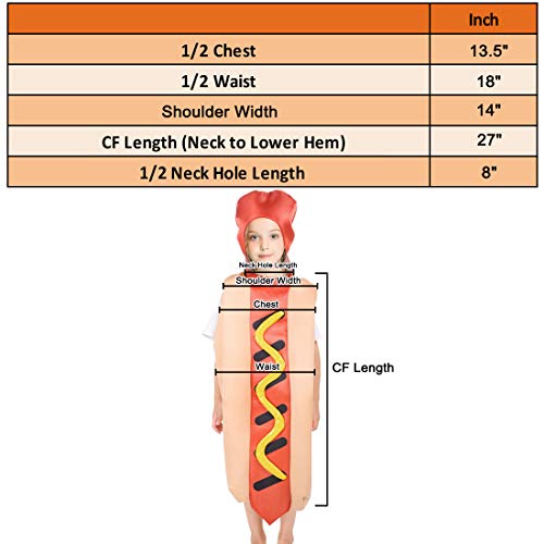 Suppromo Halloween Hot Dog Costume for Kids Toddler Cosplay