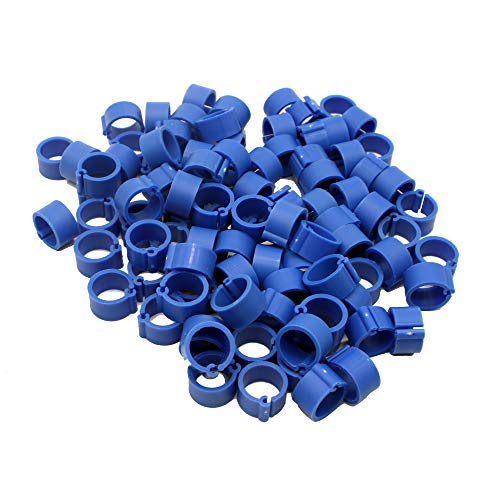 N / A 100 pcs 8mm Foot Ring Bands Bird Clip on Leg Rings for Pigeon Dove Chicks Bantam Quail Lovebirds Finch Small Poultry Chicken (Blue)