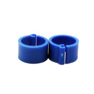 N / A 100 pcs 8mm Foot Ring Bands Bird Clip on Leg Rings for Pigeon Dove Chicks Bantam Quail Lovebirds Finch Small Poultry Chicken (Blue)