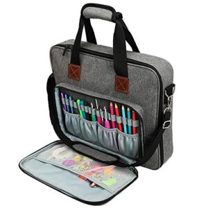 kani embroidery project bag，heavy duty oxford embroidery kit storage tote bag with shoulder strap for embroidery floss,crochet hooks,cross stitch and sewing accessories