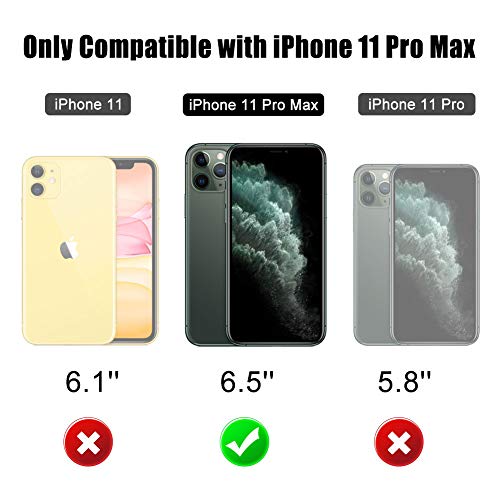 Beasyjoy iPhone 11 Pro Max Case Waterproof Metal Case Heavy Duty Built-in Screen Full Body Protective Shockproof Military Grade Black