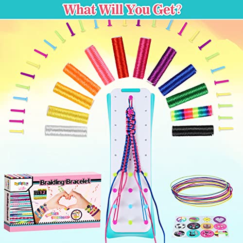 BEMITON Friendship Bracelets Maker Making Kit, Arts and Crafts for Kids Ages 8-12, Best Birthday Gifts for Teen Girls, Travel Activity Set for Ages 6,7,8,9,10,11,12 Year Old Girls