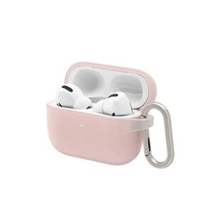 rhinoshield case with carabiner compatible with apple [airpods pro] | military grade drop protection, scratch resistant, wireless charging - [shell pink, standard set]