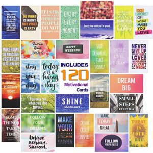 120 pieces assorted motivational quote cards gratitude encouragement card set, 30 styles business cards 2 x 3.5 inch mini inspirational kindness note cards for encouraging business kindness supplies