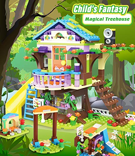 Friends Tree House Hair Salon Building Kit, Treehouse Hairdressing Building Blocks Sets with Storage Box, Creative Learning Roleplay Christmas Birthday Gift for Girls 6-12 Years (1193 Pieces)