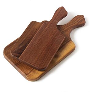 brazos home dark walnut wood cutting board for kitchen, 2 pack, chopping board, wood cheese board, unseasoned, includes brazos board butter, ideal for serving or chopping, , small and medium bundle