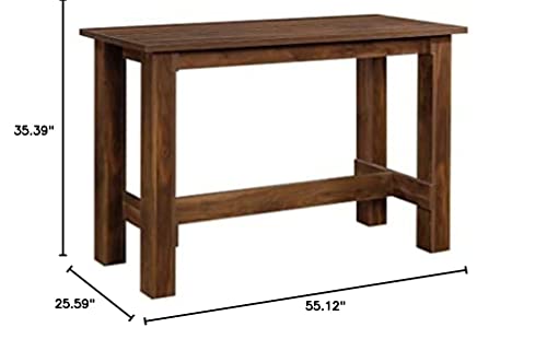 Sauder Boone Mountain Counter Height Dining Table, L: 55.12" x W: 25.59" x H: 35.39", Grand Walnut Finish