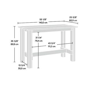 Sauder Boone Mountain Counter Height Dining Table, L: 55.12" x W: 25.59" x H: 35.39", Grand Walnut Finish