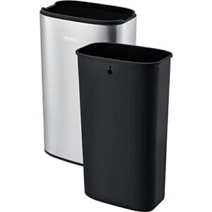 Global Industrial 8 Gallon Stainless Steel Slim Open Top Receptacle