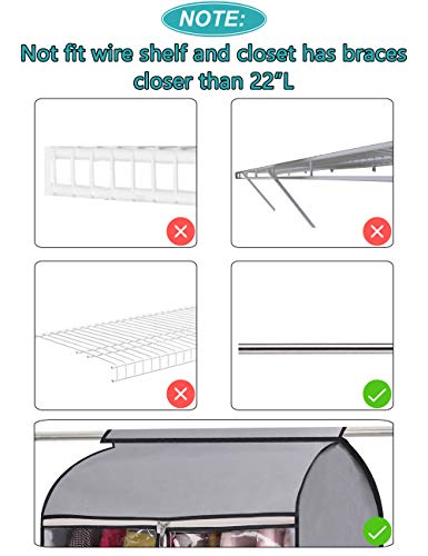 MISSLO 43" Hanging Garment Bags for Storage Well Sealed Clothes Dust Cover with Large Clear Window and 3 Zippers Opening for Suit Coat Closet Rack (Rack not included), 2 Packs