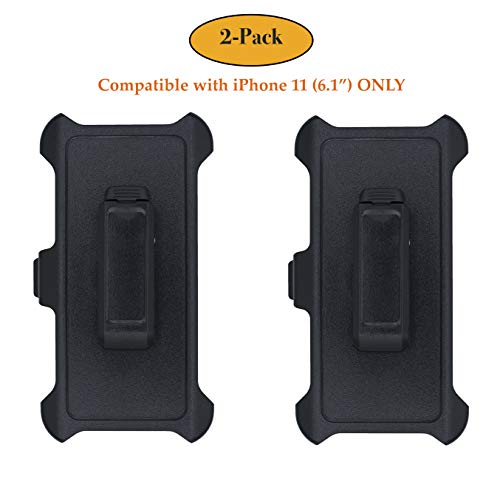 AlphaCell Holster Belt Clip Replacement Compatible with OtterBox Defender Series Case for Apple iPhone 11 (6.1") ONLY - 2 Pack