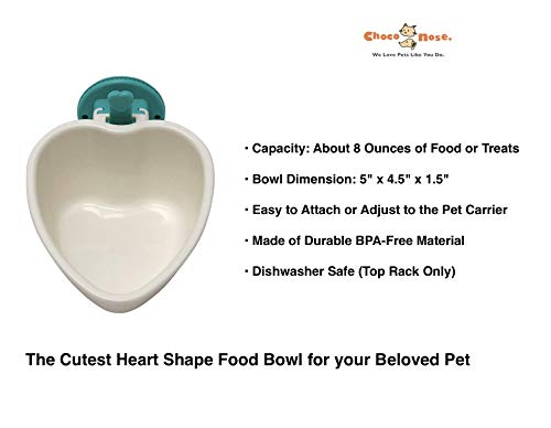 Choco Nose Patented No-Drip Water Bottle/Feeder and Detachable Food Dish Set for Puppies/Toy Breed Dogs/Rabbits/Cats/Chinchillas and Other Small Pets and Animals 300ML. Nozzle 13mm, Aqua(C528 C607)