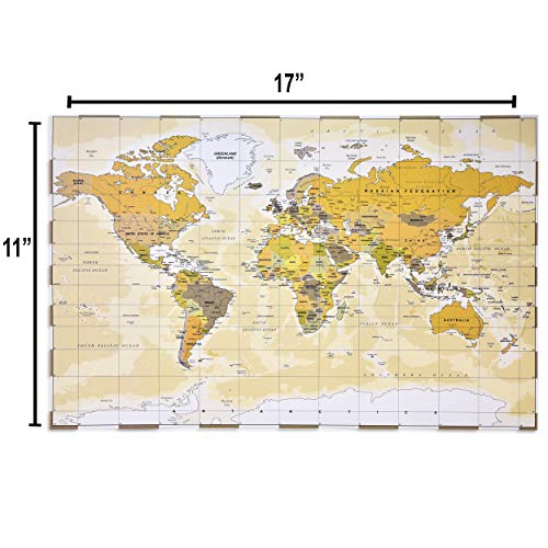 50 Disposable World Map Paper Place Mats 11” x 17” Rectangle Shaped Globe Travel Adventure Chargers Table Mat for Geography Learning Education Traveler Themed Crafts Dinner Party Decor