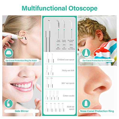 Ear Wax Removal Otoscope,Sinohrd Ear Camera with 5 Inch 1080P HD Screen Ear Scope Otoscopes,3.9mm Light Lens Inspection Endoscope Ear Wax Removal Tool USB Rechargeable Otoscope