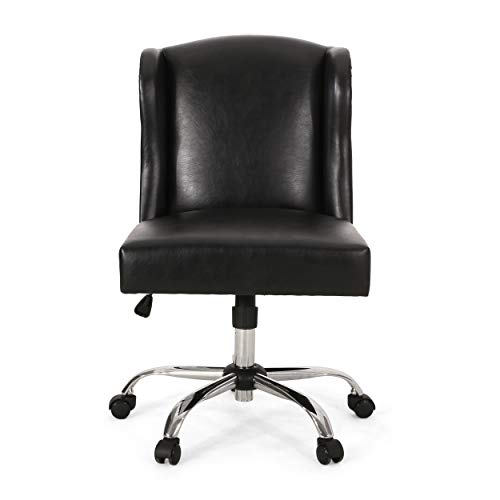Christopher Knight Home Teresa Contemporary Wingback Swivel Office Chair, Midnight Black