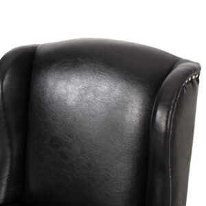 Christopher Knight Home Teresa Contemporary Wingback Swivel Office Chair, Midnight Black