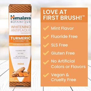 Himalaya Whitening Antiplaque Toothpaste with Turmeric + Coconut Oil for Brighter Teeth, 4 oz