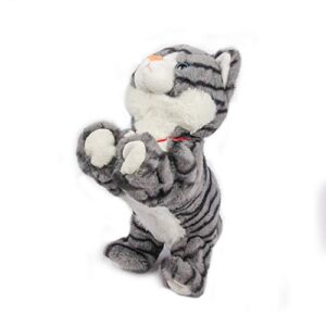 Smalody Interactive Plush Toys, Novelty Sound Control Electronic Cat Electronic Pets Robot Cat Gift for Children (Gray)