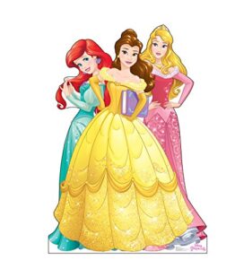 advanced graphics ariel, belle & aurora life size cardboard cutout standup - disney princess friendship adventures