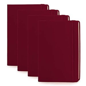 simply genius a5 notebooks for work, travel, business, school & more - college ruled notebook - hardcover journals for women & men - lined books with 192 pages, 5.7" x 8.4"(wine, 4 pack)