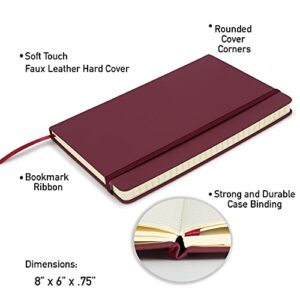 Simply Genius A5 Notebooks for Work, Travel, Business, School & More - College Ruled Notebook - Hardcover Journals for Women & Men - Lined Books with 192 pages, 5.7" x 8.4"(Wine, 4 Pack)