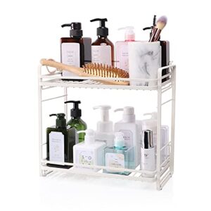 zccz 2-tier bathroom and kitchen organizer - skincare organizers - easy assembly bathroom storage - high quality, white color bathroom counter organizer - multi-purpose bathroom organizer countertop