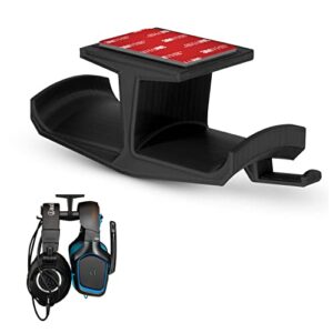 brainwavz ultrat large under desk headphone stand mount holder, for gaming, music, mobile headsets hanger, no screws, cable hook (black)