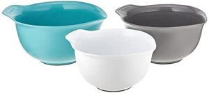kitchenaid universal silicone mixing bowls, set of 3, aqua sky white gray