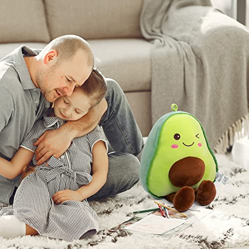 AASSOO 16.5 Inch Snuggly Stuffed Avocado Fruit Soft Plush Toy Hugging Pillow Gifts for Kids, Girl, Boy, and Friends Christmas