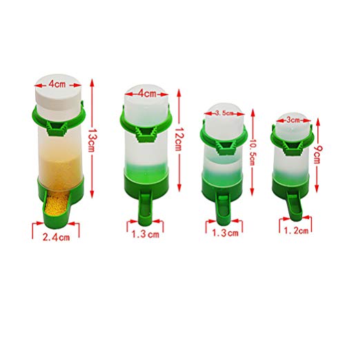 POPETPOP 10PCS Bird Water Dispenser for Cage - Pet Birds Feeder Drinker Waterer Clip with Automatic Drinking Water Sprinkler Proof Bird Cup for Parrots Budgie Cockatiel Lovebirds