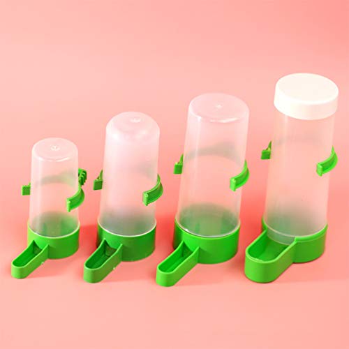 POPETPOP 10PCS Bird Water Dispenser for Cage - Pet Birds Feeder Drinker Waterer Clip with Automatic Drinking Water Sprinkler Proof Bird Cup for Parrots Budgie Cockatiel Lovebirds