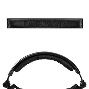 geekria protein leather headband pad compatible with sennheiser hd380 pro, hd380, pc350, game zero headphone replacement headband/headband cushion/replacement pad repair parts (black)