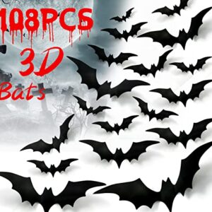 Joy Bang Halloween Bats for Wall Halloween 3D Bats Decoration Plastic Halloween Bats Stickers Halloween Decorative Bats for Home Wall Window Decorations