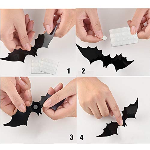 Joy Bang Halloween Bats for Wall Halloween 3D Bats Decoration Plastic Halloween Bats Stickers Halloween Decorative Bats for Home Wall Window Decorations