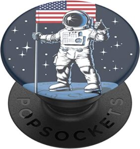 popsockets: popgrip with swappable top for phones and tablets - man on the moon