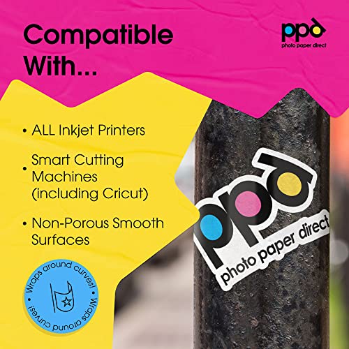 PPD 11x17 Inkjet Matte Self Adhesive Vinyl Sticker Paper Photo Quality PREMIUM Commercial Grade 4.7mil Instant Dry Scratch and Tear Resistant x 10 Sheets (PPD-381-10)