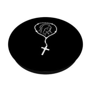 Rosary Virgin Mary God Jesus Faith Religious Catholic Gift PopSockets PopGrip: Swappable Grip for Phones & Tablets