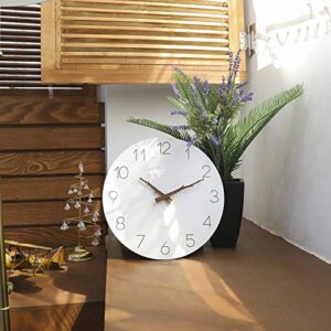 mooas Flatwood Twig Wall Clock, 12" Wood Wall Clock Non-Ticking Silent Decorative Wall Clock Battery Operated Wall Clock Indoor Clock Clock for Home Living Room Kitchen Bedroom Office School Hotel