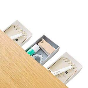 hidden underside mini desk drawer organizer- pencil cabinet vanity storage desktops and office space tray (3pack)