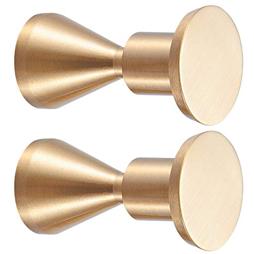 TECI Brushed Brass Decorative Wall Hooks,Gold, for Bathroom,Lavatory,Clothing Store, Hotel,Cafe,Hat,Towel Coat Hook Hangers Wall Mounted TC005A