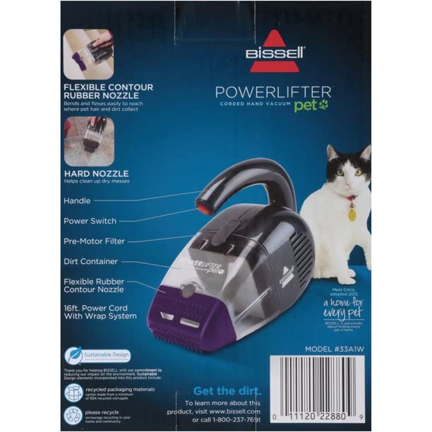 Bissell, Purple Powerlifter Pet Corded Hand Vacuum