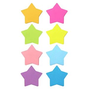 star shape sticky notes 8 color bright colorful sticky pad 75 sheets/pad self-sticky note pads (8 pads)