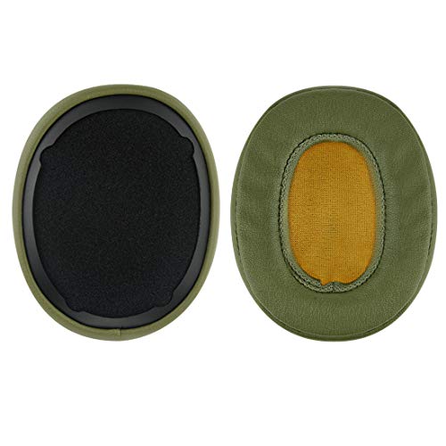 Geekria QuickFit Protein Leather Replacement Ear Pads for Skullcandy Crusher Wireless Crusher Evo Crusher ANC Hesh 3 Headphones Ear Cushions, Headset Earpads, Ear Cups Repair Parts (Green)