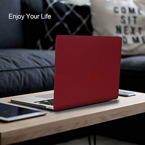 KKP Newest MacBook Pro 13 inch Case 2020 Release A2289 A2251 with Retina Display, Fabric-Like Leather Hard Shell Case Only Compatible with MacBook Pro 13 with Touch Bar Touch ID, Wine Red