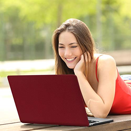 KKP Newest MacBook Pro 13 inch Case 2020 Release A2289 A2251 with Retina Display, Fabric-Like Leather Hard Shell Case Only Compatible with MacBook Pro 13 with Touch Bar Touch ID, Wine Red