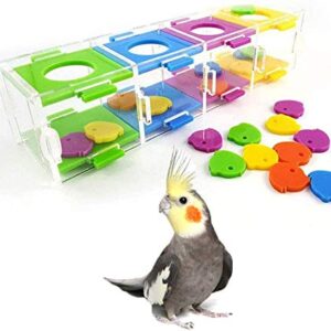 Litewoo Parrot Intelligence Training Toy Color Separation Coin Box Education Interactive Playing Puzzle Toy for Birds Parakeet Cockatiel Amazon Budgie Cockatoo Finch Conures Macaw