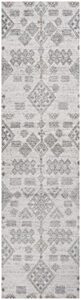 jonathan y moh302a-28 bhalil berber diamond geometric indoor farmhouse area-rug bohemian casual easy-cleaning bedroom kitchen living room non shedding, 2 x 8, beige,gray