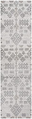 JONATHAN Y MOH302A-28 Bhalil Berber Diamond Geometric Indoor Farmhouse Area-Rug Bohemian Casual Easy-Cleaning Bedroom Kitchen Living Room Non Shedding, 2 X 8, Beige,Gray